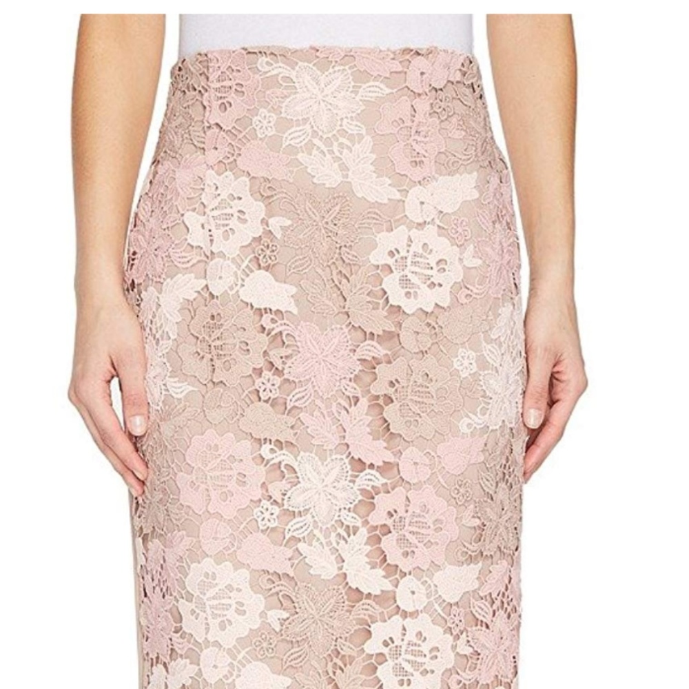 Calvin Klein Neutral Pencil Skirt with pink & tan